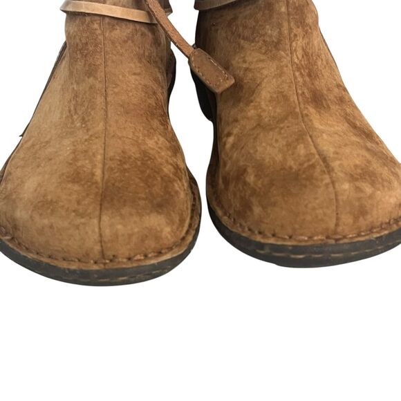 Ugg Boots Gaviota Women's 7 Rubber Sole Chestnut Struct Suede Fringe Sheepskin - Picture 5 of 14